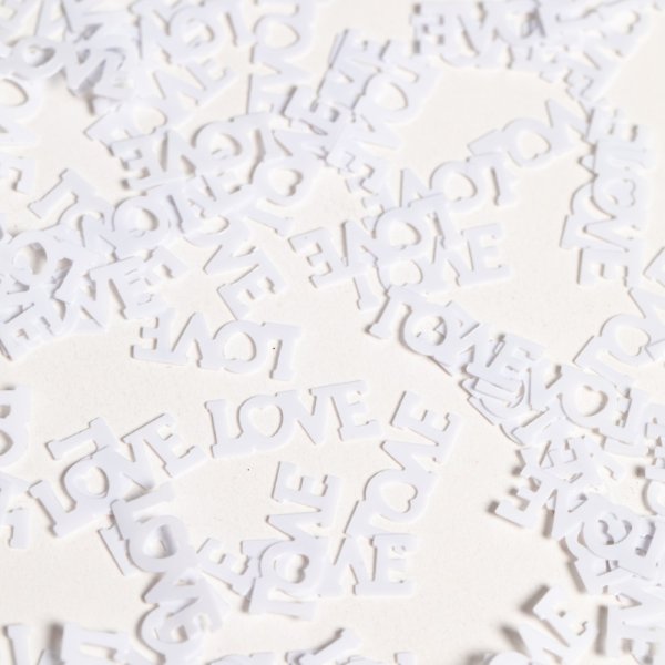 Bordskonfetti - \\\"Love\\\" - Vit - 14 gram Bordskonfetti - \\\"Love\\\" - Vit - 14 gram