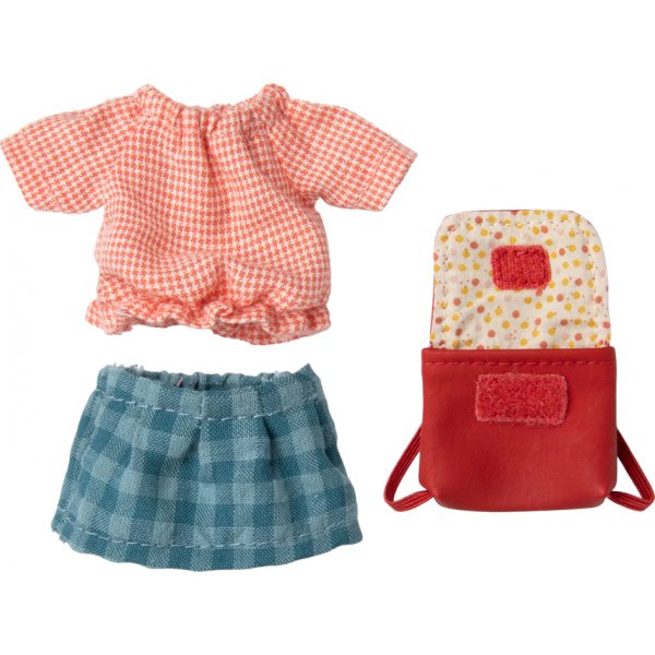 Storasyster mus- Kläder & Ryggsäck - Röd Storasyster mus- Kläder & Ryggsäck - Röd