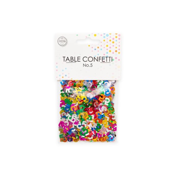 Bordskonfetti - Siffra 5 - Färgmix Metallic - 14 gram Bordskonfetti - Siffra 5 - Färgmix Metallic - 14 gram