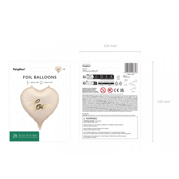 Folieballong hj�rta Love - Mix