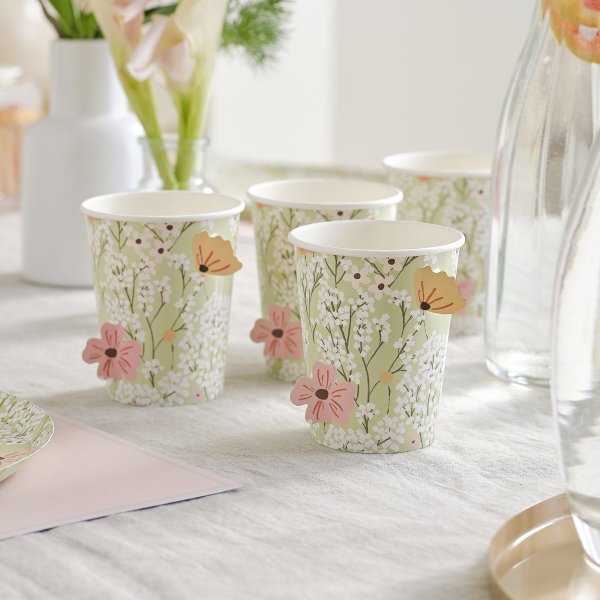 Pappmuggar - Ditsy Floral - 8-pack