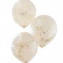 Stora konfettiballonger - Dubbelskiktad - Peach/Gold - 3-pack