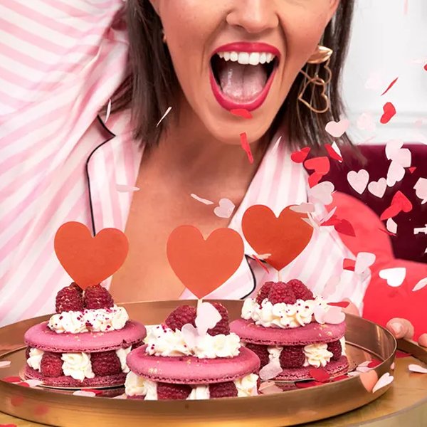 Konfetti - Hjrtan - Rd - 15 g