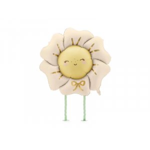 Folieballong - Blomma - Beige/Gul Folieballong - Blomma - Beige/Gul