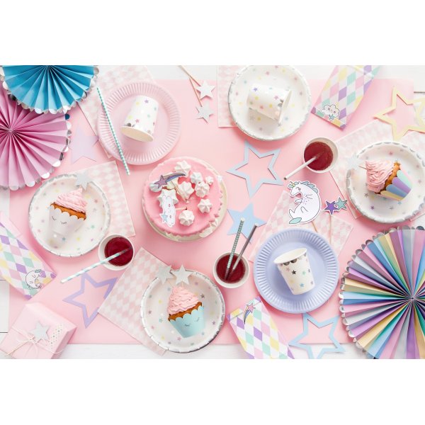 Cake picks - Stjrnor - Silverglitter - 6-pack