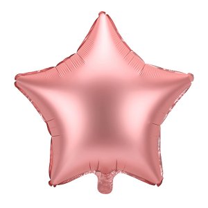 Folieballong - Stjärna - 48cm - Matt Roséguld