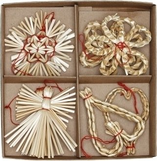 Julgransdekoration - Halm - 8-pack