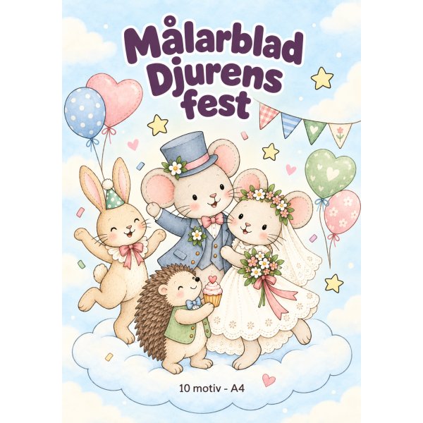 M�larblad - Djurens fest - 10 motiv - A4